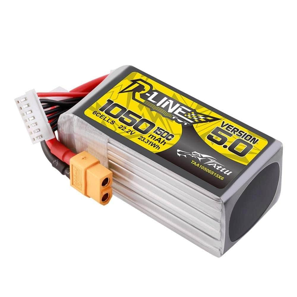 Tattu R-Line Version 5.0 1050mAh 6S 22.2V 150C LiPo Battery - XT60