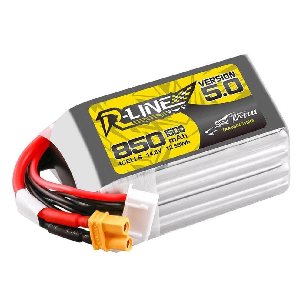 Tattu R-Line Version 5.0 850mAh 4S 150C 14.8V LiPo Battery - XT30