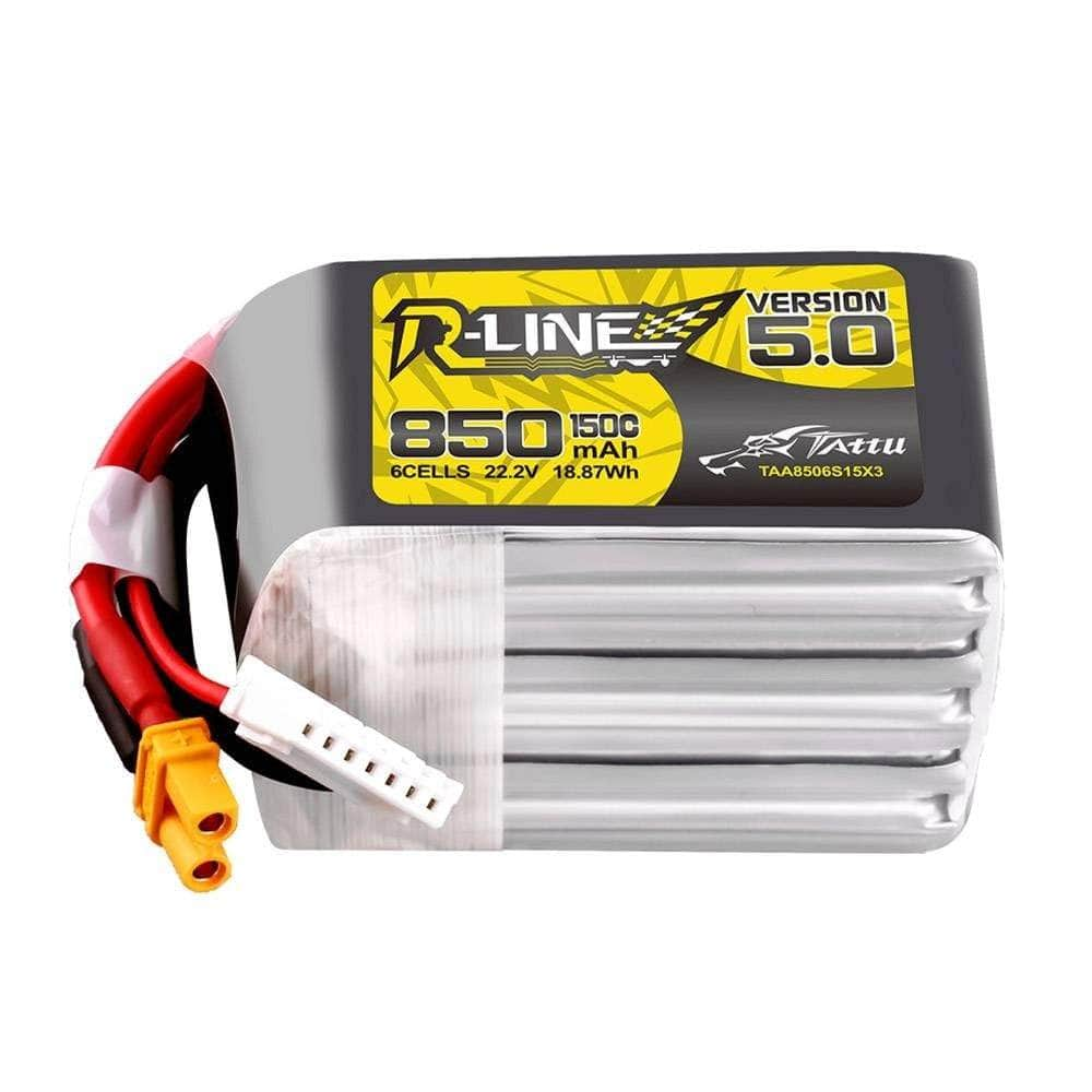 Tattu R-Line Version 5.0 850mAh 6S 22.2V 150C LiPo Battery - XT30