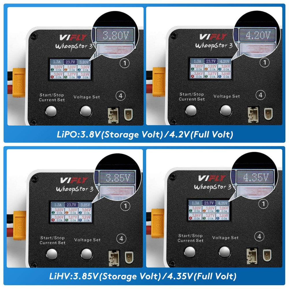 VIFLY Charger ViFly WhoopStor V3 1S LiPo/LiHV 6 Channel DC/USB-C Whoop Charger & Discharger for BT2.0 & PH2.0 - Choose Your Color