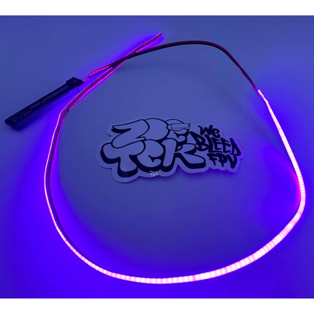 weBLEEDfpv GATES & ACCESSIORES PURPLE 2.7MM WIDE - 5V COB LED WHOOP Light STRIP .5m / 1.65' / 19.6" Length