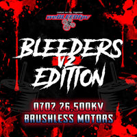 weBLEEDfpv MOTORS **V2** BLEEDERS 26500KV weBLEEDfpv 0702 SPECIAL EDITION BRUSHLESS MOTORS **V2** w/Knurled Shaft Design SET OF (4 MOTORS)