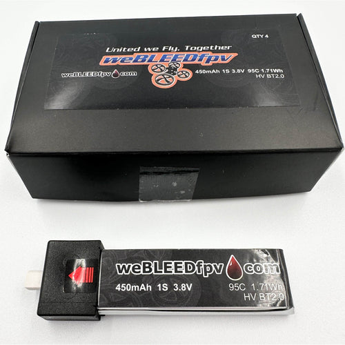 weBLEEDfpv BATTERIES & ACCESSORIES DIRECT PLUG - BT2.0 weBLEEDfpv 450mAh 1S BT2.0  LiPo Batteries