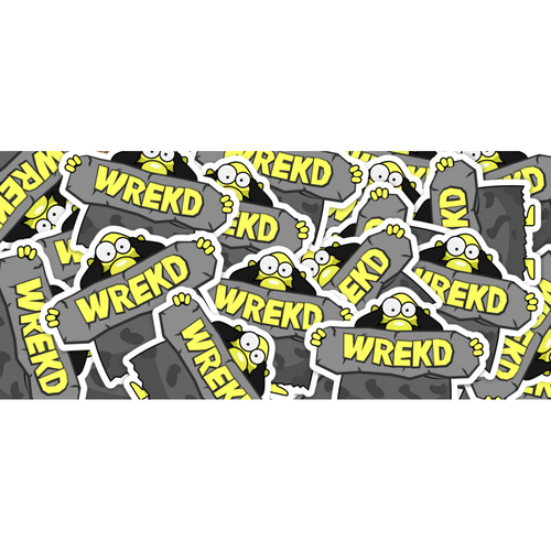 WREKD Co. Stickers Caveman Holding WREKD Slate Sticker