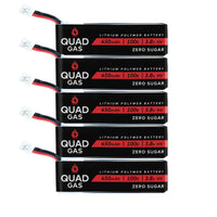 WREKD Co. Battery PH2.0 Quad Gas 1S 450mAh 100C Battery for Micro/Whoops (5pc) - Choose Connector