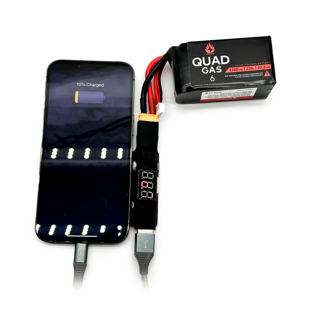 WREKD Co. Tools Quad Gas Weatherproof Phone Charger w/ Voltage Reader - XT60