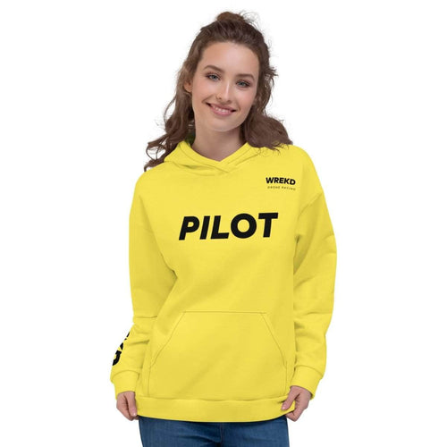 WREKD Co. WREKD Swag WREKD Drone Racing Unisex Hoodie - Yellow