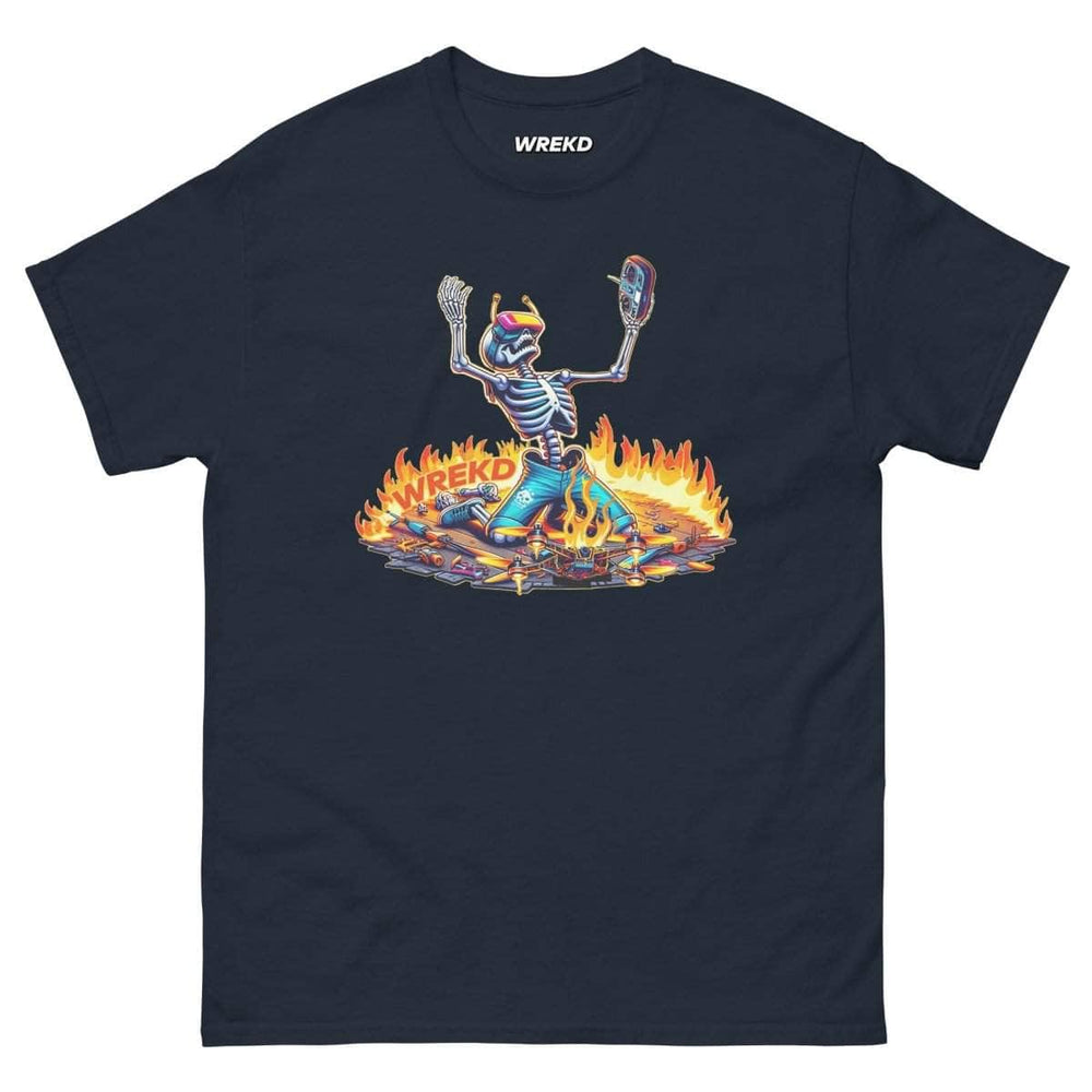 WREKD Co. Clothing, T-Shirt Navy / S WREKD Skeleton Last Pack, Now Dying Inside Men's Tee - Choose Color