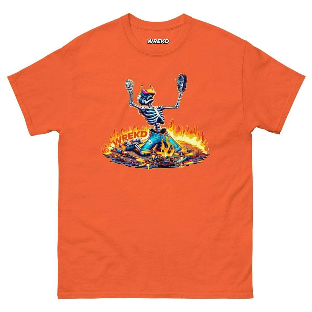 WREKD Co. Clothing, T-Shirt Orange / S WREKD Skeleton Last Pack, Now Dying Inside Men's Tee - Choose Color