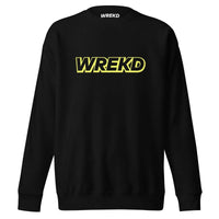 WREKD Co. 3XL WREKD Yellow on Black Logo Unisex Premium Sweatshirt