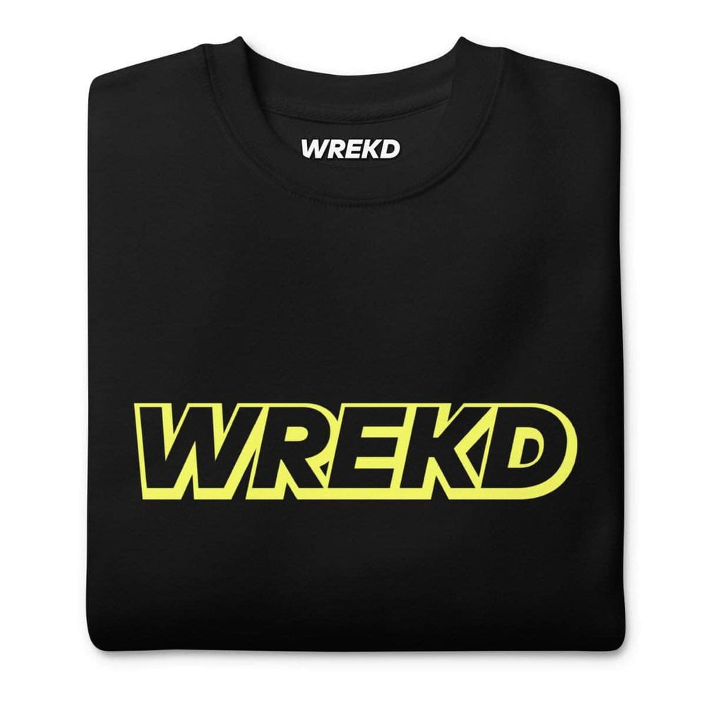 WREKD Yellow on Black Logo Unisex Premium Sweatshirt