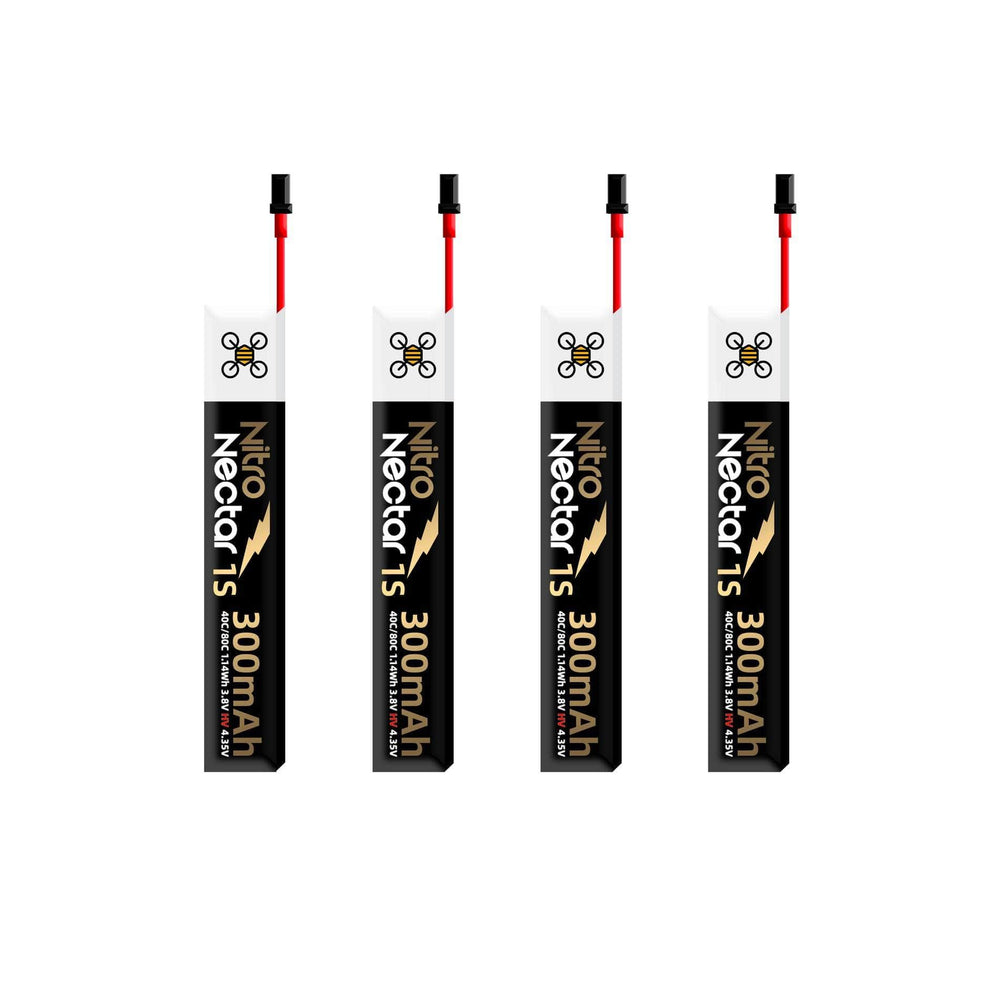 NewBeeDrone Nitro Nectar Gold 3.8V 1S 300mAh 40/80C LiHV Whoop/Micro Battery - Choose Version