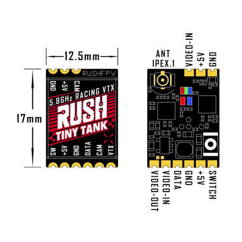 Rush FPV Tiny Tank 25-350mW VTX - u.FL - RaceDayQuads