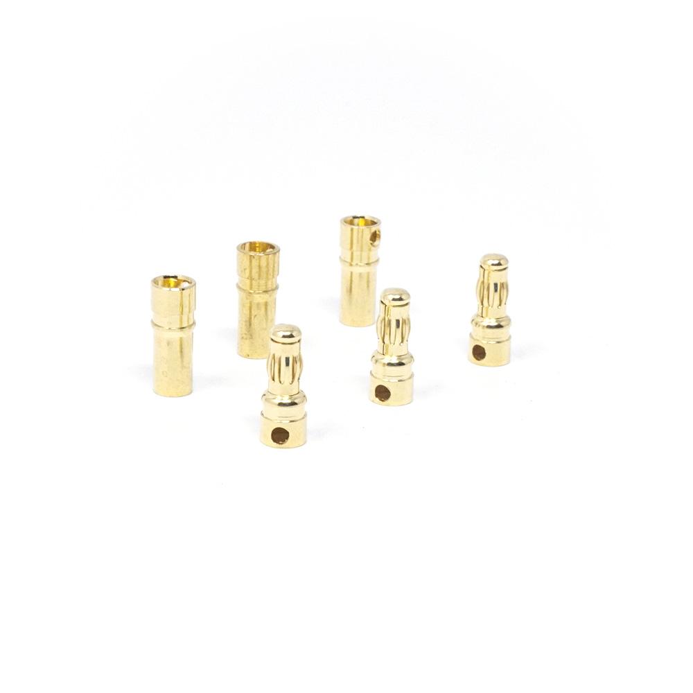 Gold Bullet Banana Connector 3 Pack - Choose Your Size