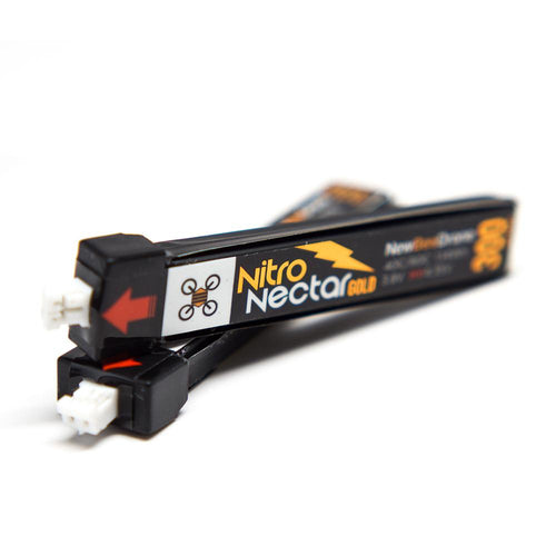 NewBeeDrone Nitro Nectar Gold 3.8V 1S 300mAh 40/80C LiHV Whoop/Micro Battery - PH2.0 Plastic Head - RaceDayQuads