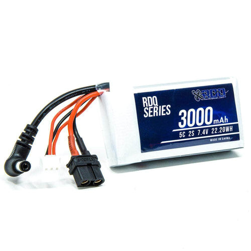 RDQ Series 7.4V 2S 3000mAh FPV Goggle LiPo Battery w/ Charge Indicator - Barrel Jack & XT60 - RaceDayQuads