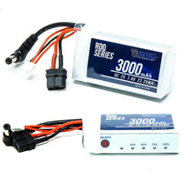 RDQ Series 7.4V 2S 3000mAh FPV Goggle LiPo Battery w/ Charge Indicator - Barrel Jack & XT60 - RaceDayQuads