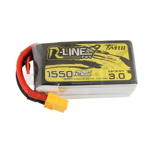 Tattu R-Line Version 3.0 14.8V 4S 1550mAh 120C LiPo Battery - XT60 - RaceDayQuads