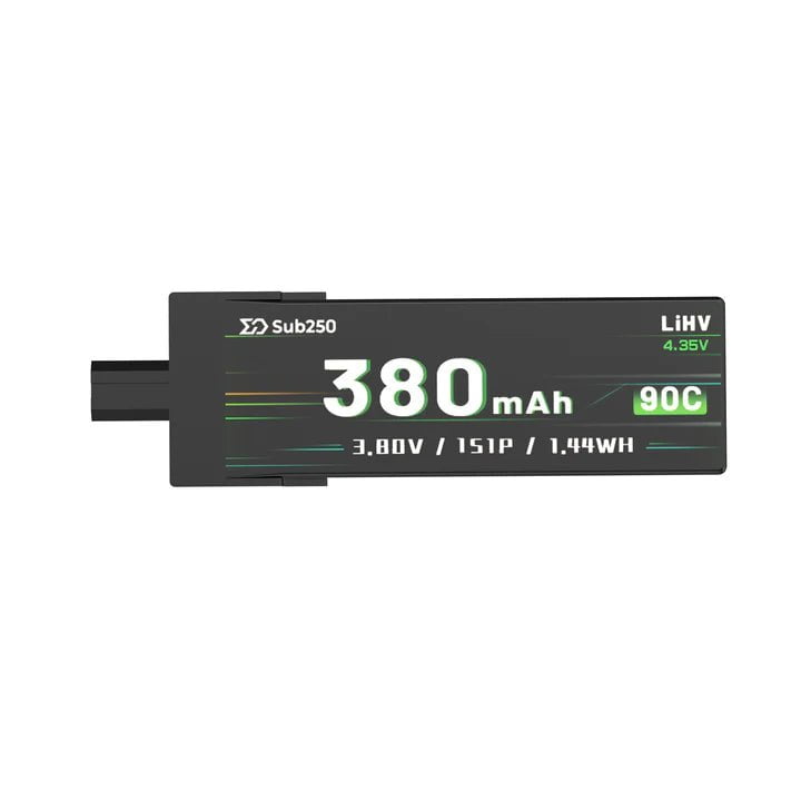 Sub250 6 PACK 3.8V 1S 380mAh 90C LiHV Whoop/Micro Battery for Nanofly16 - GNB27