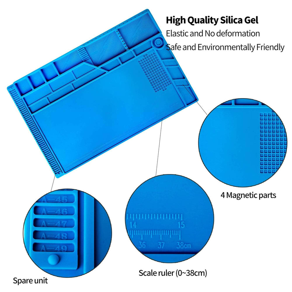 S-180A1 Large Heat Resistant Silicone Soldering Work Mat w/ Magnets - RaceDayQuads