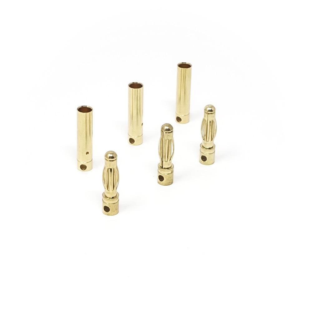 FPVELITE Hardware Gold Bullet Banana Connector 3 Pack - Choose Your Size