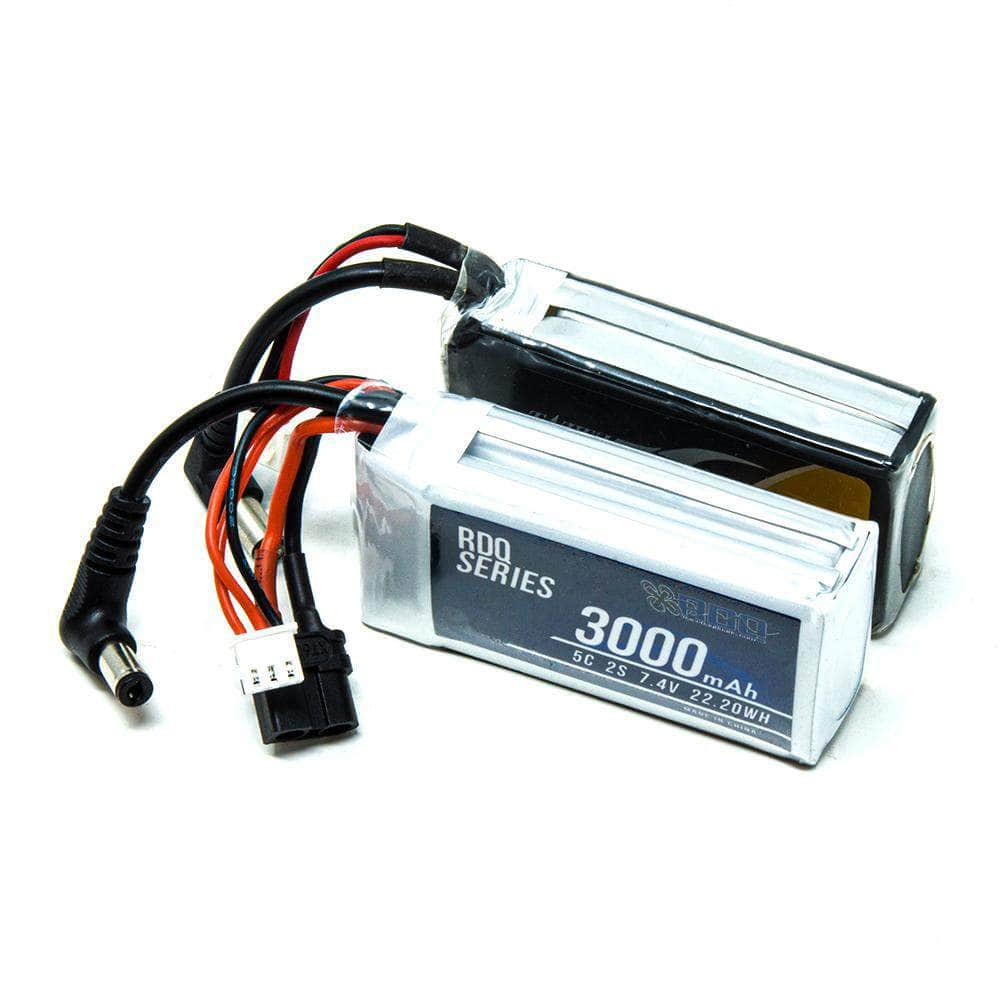 GNB Battery RDQ Series 7.4V 2S 3000mAh 5C FPV Goggle LiPo Battery w/ Charge Indicator - Barrel Jack & XT60