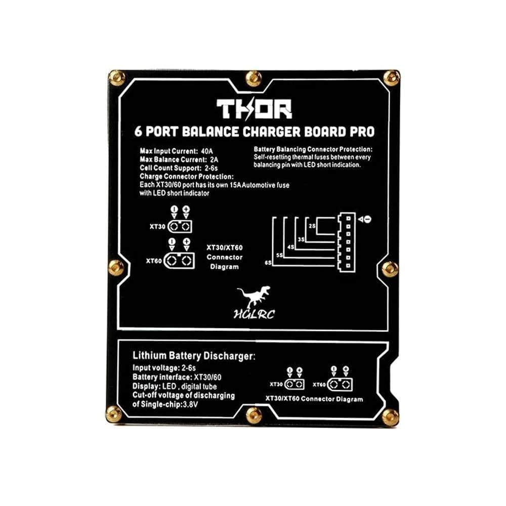 HGLRC Charger ACC HGLRC Thor Pro 2-6S XT30 / XT60 Parallel Balance Charging Board (6 Port)