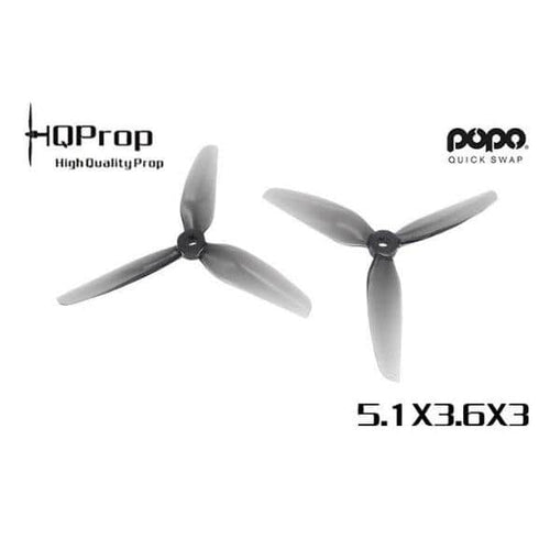 HQ Prop Durable 5.1x3.6x3 Tri-Blade 5" Prop 4 Pack - Grey - RaceDayQuads