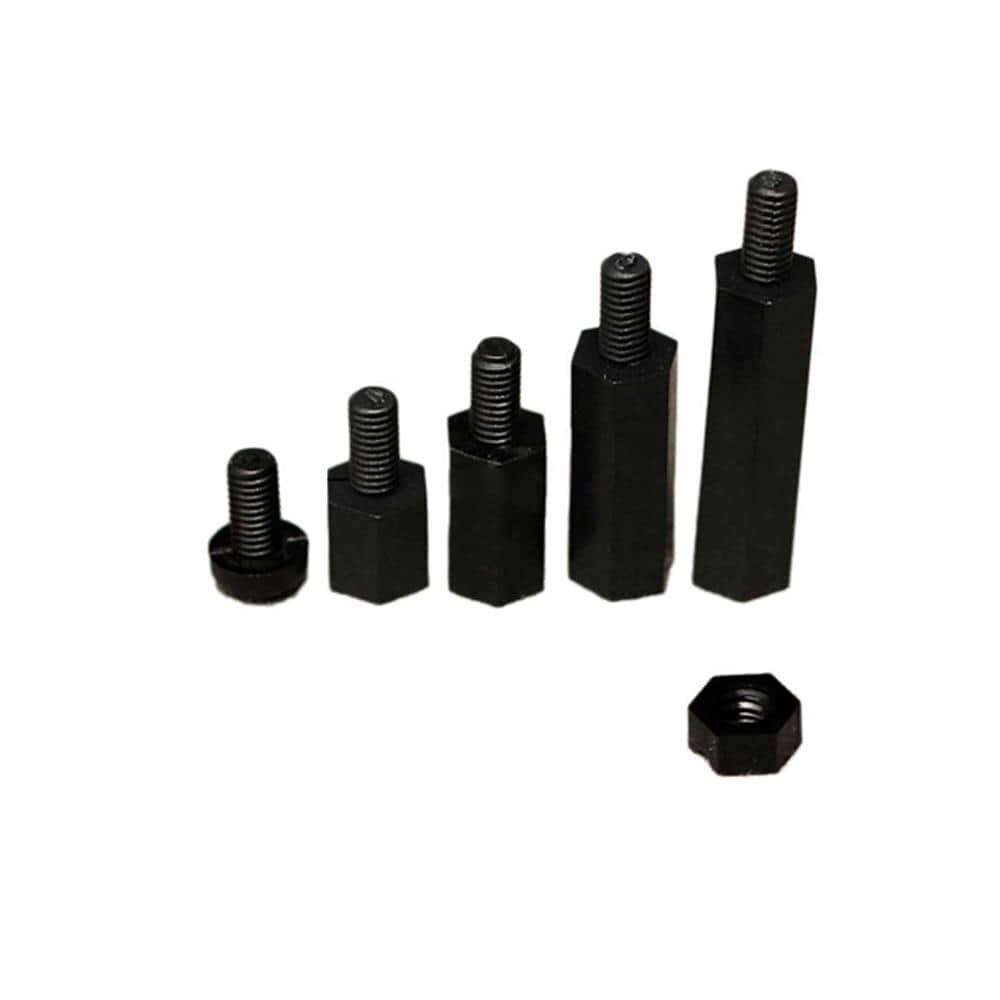 Black M3 Nylon Hex Male-Female Spacer Standoffs Screw Nut Assortment Kit For Sale