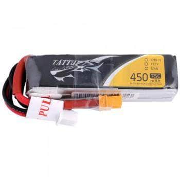 Batterie Lipo Tattu 3S 450mAh 75C (XT30) - Long Size - Drone-FPV-Racer