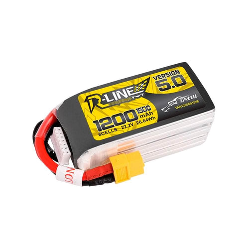 TATTU Battery Tattu R-Line Version 5.0 22.2V 6S 1200mAh 150C LiPo Battery - XT60