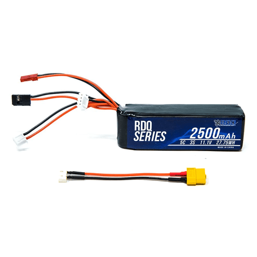 RDQ Series 11.1V 3S 2500mAh 5C LiPo Battery for Taranis X9D w/ XT60 Adapter - RaceDayQuads